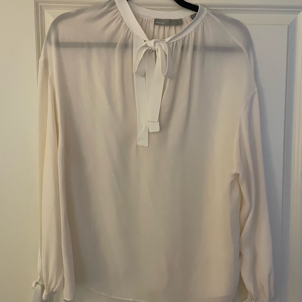 Vince white top with ties